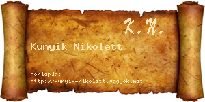 Kunyik Nikolett névjegykártya