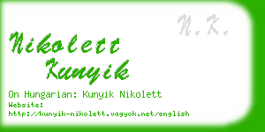 nikolett kunyik business card